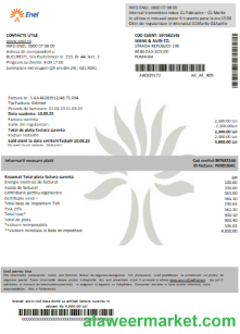 Enel electricity proof of address utility business bill SCR